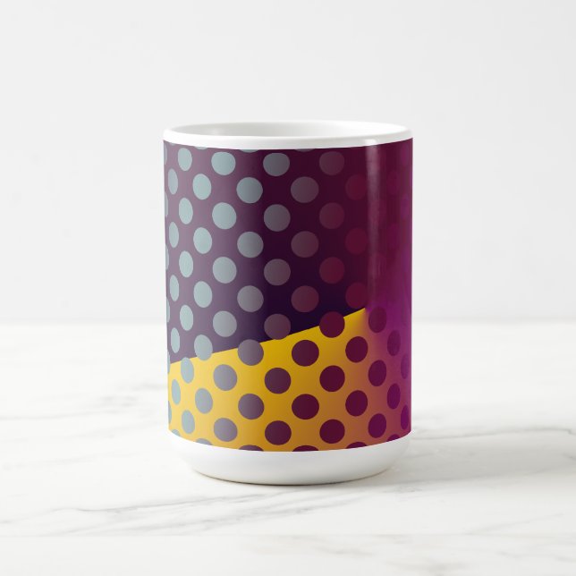 Ombre Passion Fruit Polka Dots Maroon Yellow Teal Coffee Mug (Center)