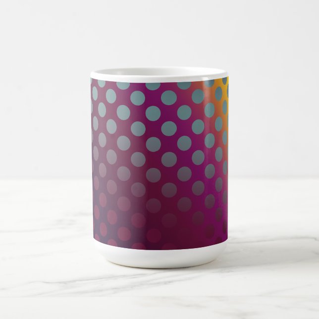 Ombre Passion Fruit Polka Dots Maroon Yellow Teal Coffee Mug (Center)