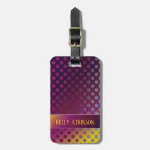 Ombre Passion Fruit Polka Dots Personalised Luggage Tag