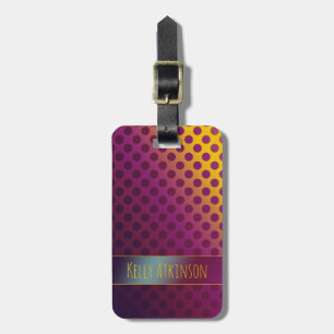 Ombre Passion Fruit Polka Dots with Name Luggage Tag