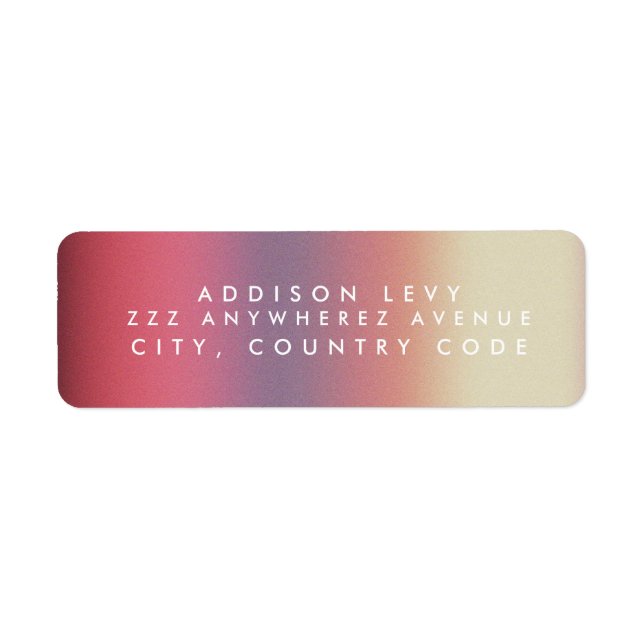 Ombre Pastel Contemporary Gradient Name Address (Front)