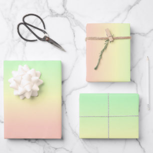 Ombre Pastel Rainbow Abstract Pattern Wrapping Paper Sheet