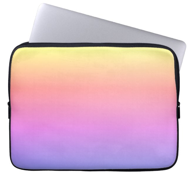 Ombré Pastel Rainbow Yellow Pink Purple 4Jessica Laptop Sleeve (Front)