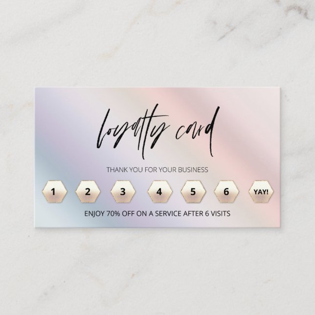 *~* Ombre Pastel Thank You Rewards LOGO QR Loyalty Card (Front)