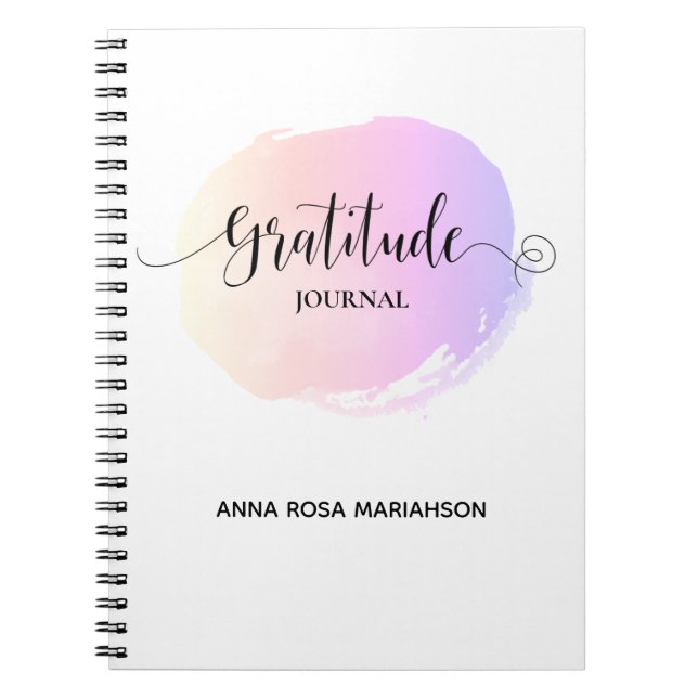*~* Ombre Pastel Watercolor Boho Gratitude Journal (Front)