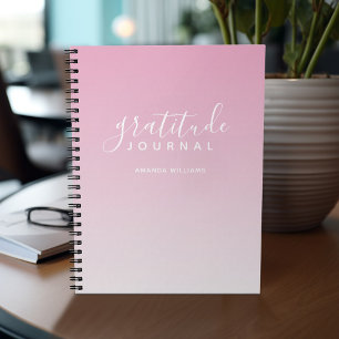 Ombre Pattern Gratitude Journal - pink and white