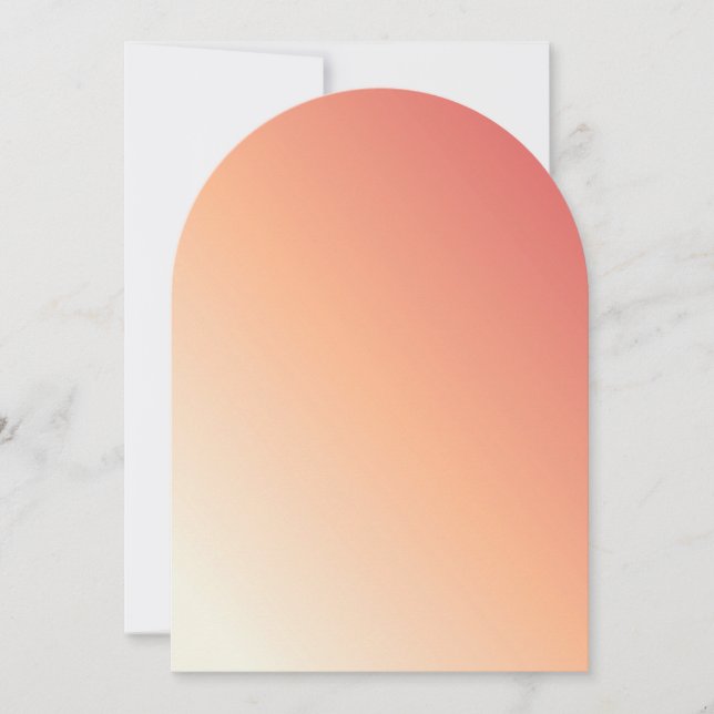 Ombre Peach and White Gradient Invitation (Front)