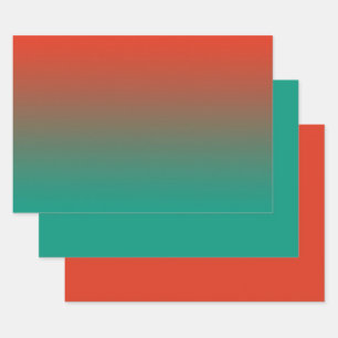 Ombre Peach to teal design Wrapping Paper Sheet
