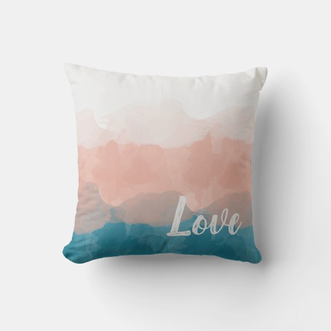 Ombre Pink and Blue Love Graceful Gradient Cushion (Front)