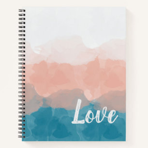 Ombre Pink and Blue Love Graceful Gradient Notebook