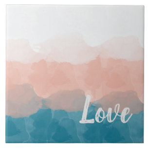 Ombre Pink and Blue Love Graceful Gradient Tile
