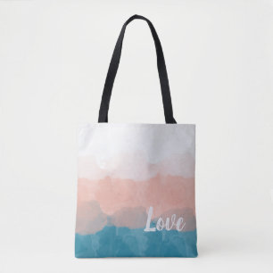 Ombre Pink and Blue Love Graceful Gradient Tote Bag