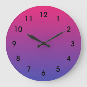 Ombre Pink and Purple Large Clock