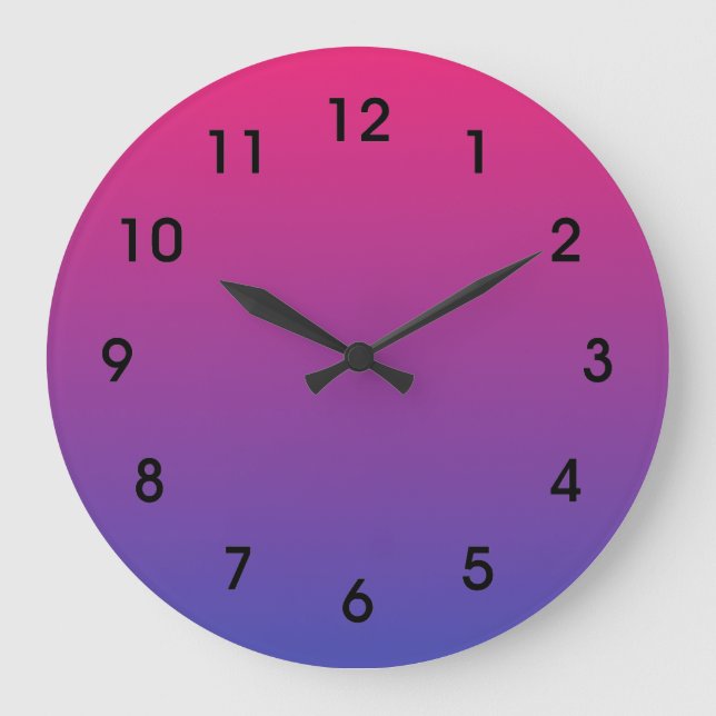 Ombre Pink and Purple Large Clock (Front)