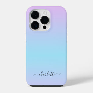 Ombré Pink and Turquoise Gradient iPhone 14 Pro Case