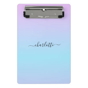 Ombré Pink and Turquoise Gradient Mini Clipboard