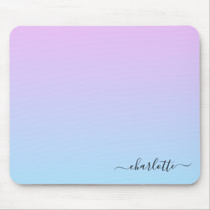 Ombré Pink and Turquoise Gradient Mouse Mat