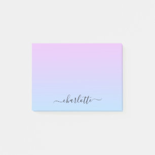 Ombré Pink and Turquoise Gradient Post-it Notes