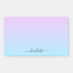 Ombré Pink and Turquoise Gradient Post-it Notes