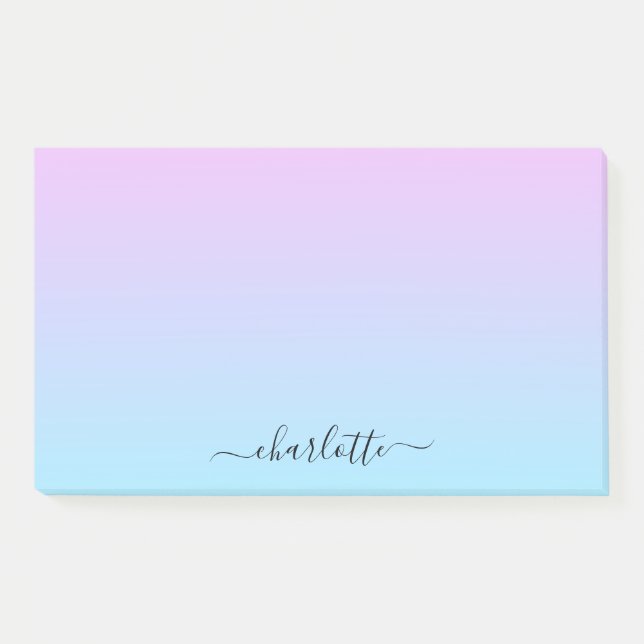 Ombré Pink and Turquoise Gradient Post-it Notes (Front)