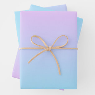 Ombré Pink and Turquoise Gradient Wrapping Paper Sheet