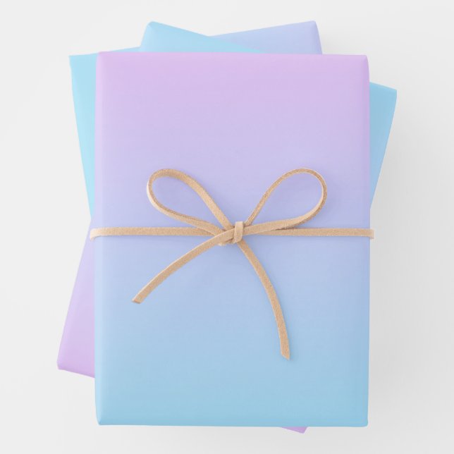 Ombré Pink and Turquoise Gradient Wrapping Paper Sheet (In situ)