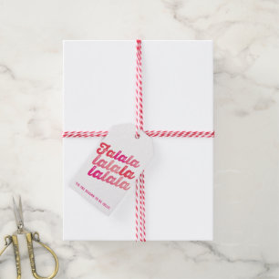 Ombre Pink Falalalala Bold Script Modern Holiday Gift Tags