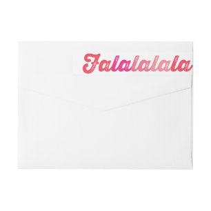Ombre Pink Falalalala Bold Script Modern Holiday Wrap Around Label