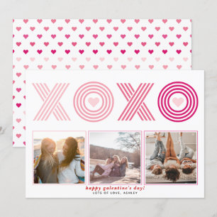 Ombre pink HOHO Galentines Day heart photo Holiday