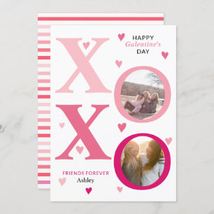 Ombre pink  HOHO Galentines Day two photos Holiday Card