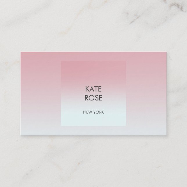 Ombre Pink Pastel Minimalism Geometric Vip Business Card (Front)