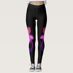 Ombré Pink & Purple Cherry Blossom Spandex Leggings