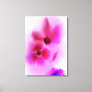 Ombre Pink Purple Twin Flowers Painting Canvas Print