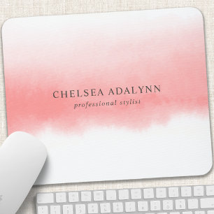 Ombre Pink Watercolor Minimalist Business Mouse Mat