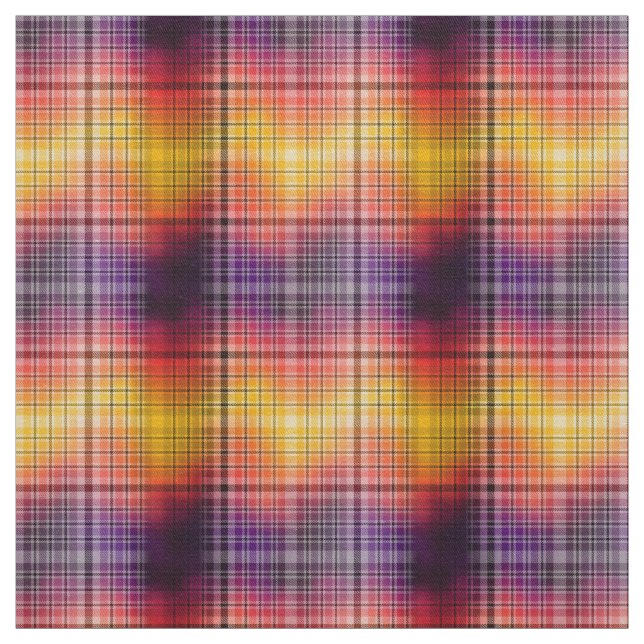 Ombre Plaid in Halloween Sunset Colours Fabric (Swatch)