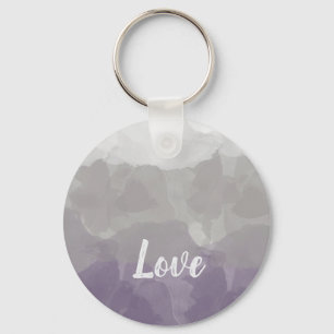 Ombre Purple and Gray Love Graceful Gradient Key Ring