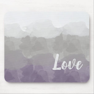 Ombre Purple and Gray Love Graceful Gradient Mouse Mat