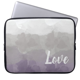 Ombre Purple and Grey Love Graceful Gradient Laptop Sleeve