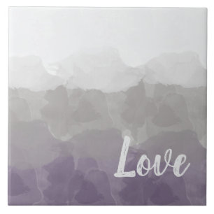 Ombre Purple and Grey Love Graceful Gradient Tile