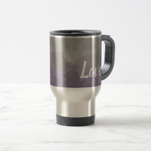 Ombre Purple and Grey Love Graceful Gradient Travel Mug