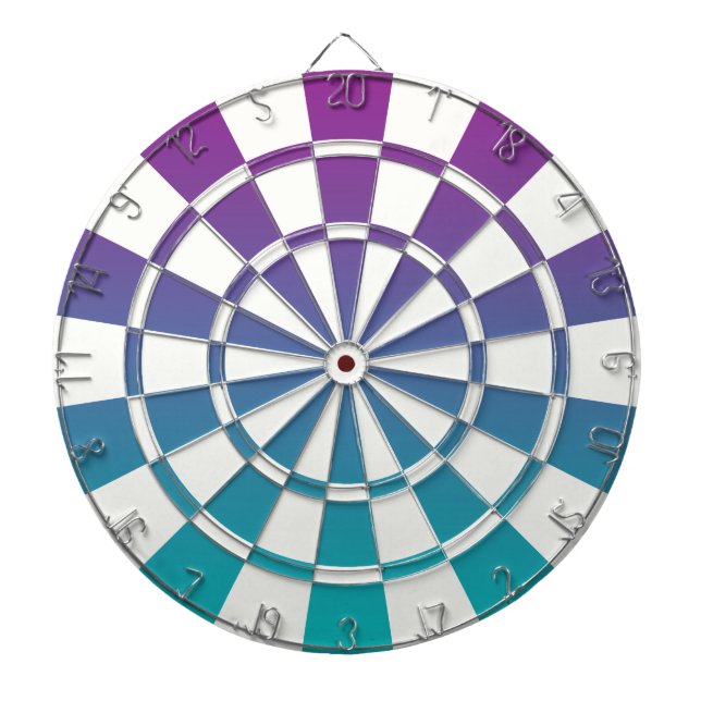 Ombre Purple Teal And White Dartboard (Front)