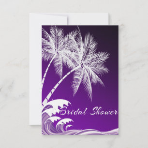 OMBRÉ PURPLE TROPICAL PALMS Bridal Shower Invitation