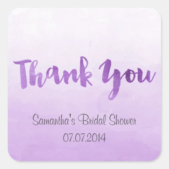 Ombre Purple Watercolor Thank You Stickers