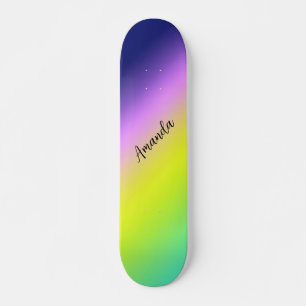 Ombre purple yellow green spring summer colors skateboard