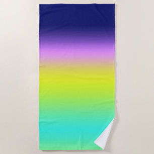 Ombre purple yellow green spring summer colours ri beach towel