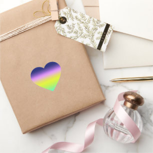 Ombre purple yellow green spring summer colours ri heart sticker