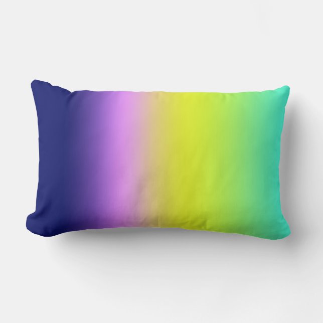 Ombre purple yellow green spring summer colours ri lumbar cushion (Front)