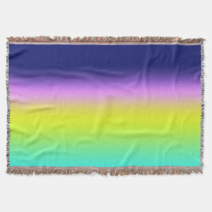 Ombre purple yellow green spring summer colours ri throw blanket