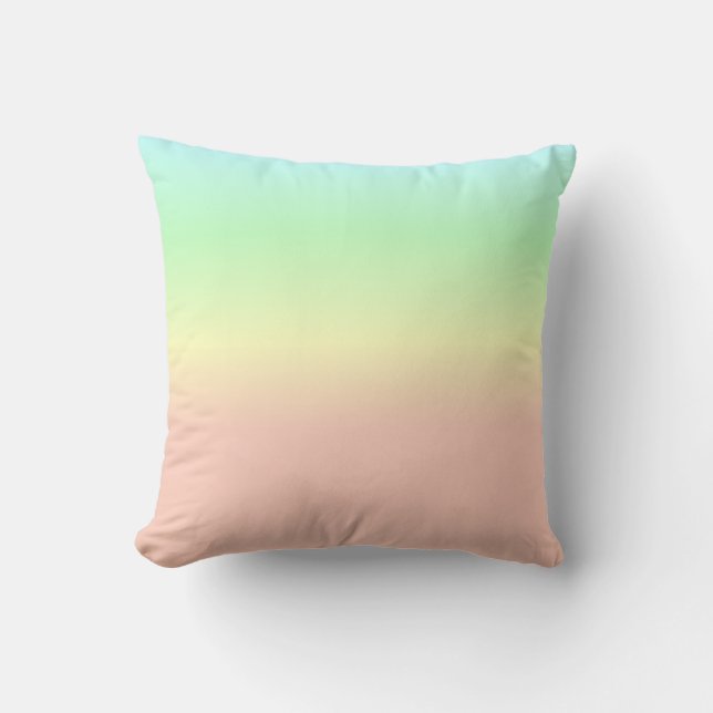 Ombre Rainbow Abstract Pastel Pink Pattern Cushion (Front)