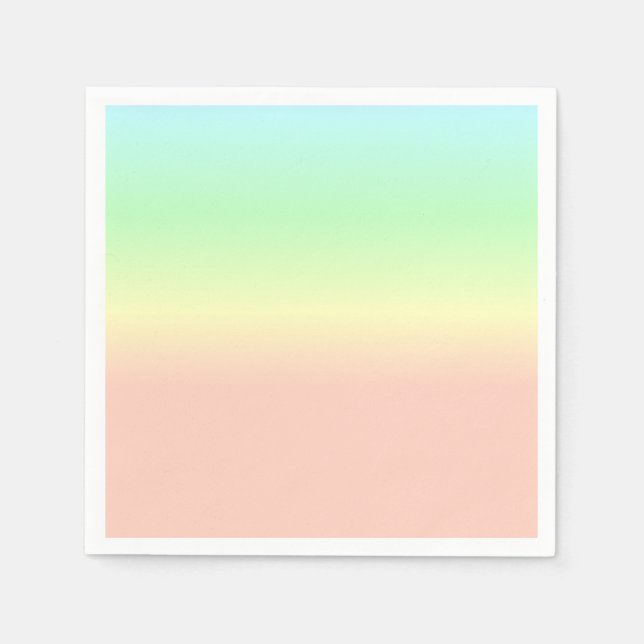 Ombre Rainbow Abstract Pastel Pink Pattern Napkin (Front)